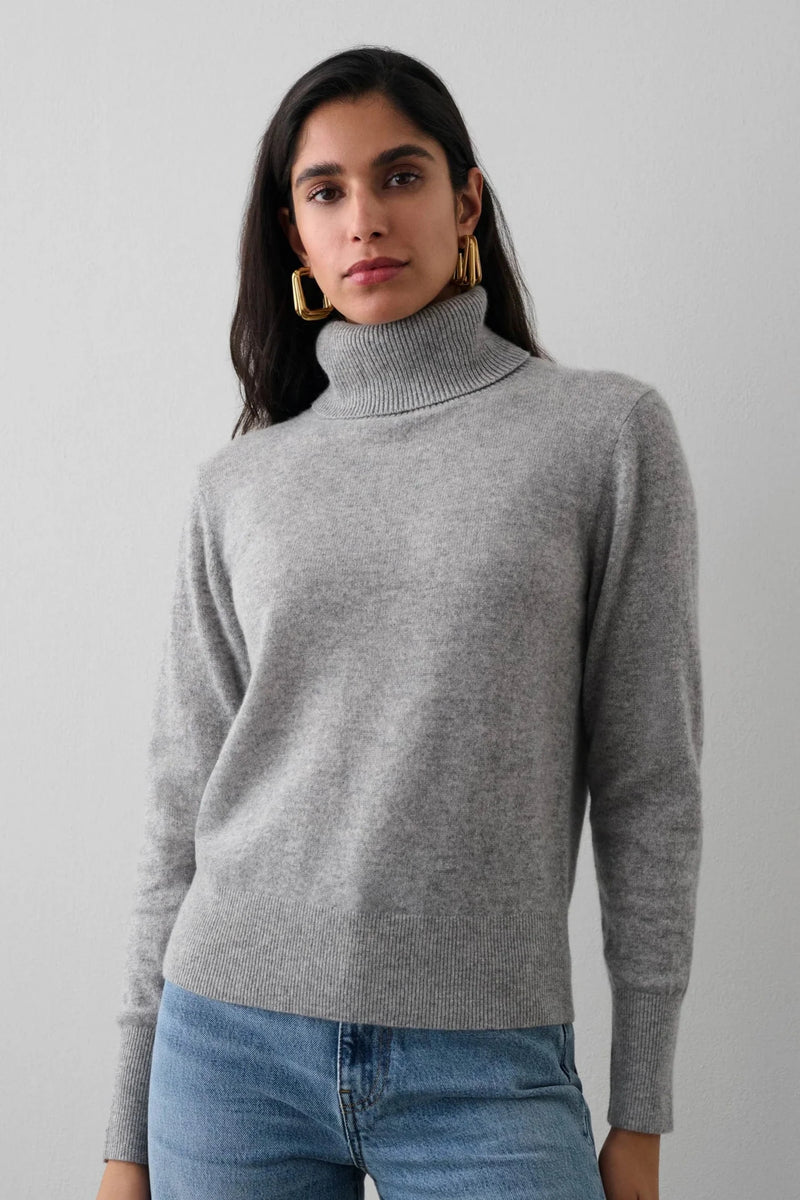 WHITE + WARREN ESSENTIAL good STRIPE TURTLENECK