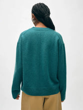 Load image into Gallery viewer, White & Warren Cashmere Rib Trim V Neck Sweater