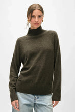Load image into Gallery viewer, White & Warren Cashmere Rib Trim Standneck Sweater
