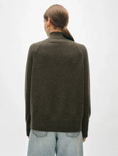 Load image into Gallery viewer, White & Warren Cashmere Rib Trim Standneck Sweater