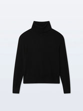 Load image into Gallery viewer, White & Warren Cashmere Rib Trim Easy Turtleneck
