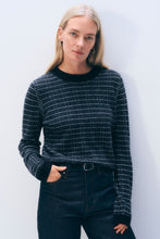 Load image into Gallery viewer, White & Warren Cashmere Striped Longsleeve Thermal