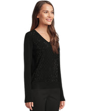 Load image into Gallery viewer, Elliott Lauren Pop Top V Neck Sweater