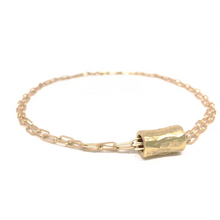 Load image into Gallery viewer, Erin Gray Barrel on Double Gold Paperclip Necklace