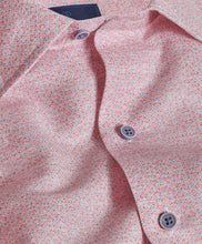 Load image into Gallery viewer, David Donahue Coral Linen Neat Print Short Sleeve Shirt
