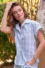 Load image into Gallery viewer, Finley Mended Vara Dogwood Print Roll Sleeve Camp Shirt