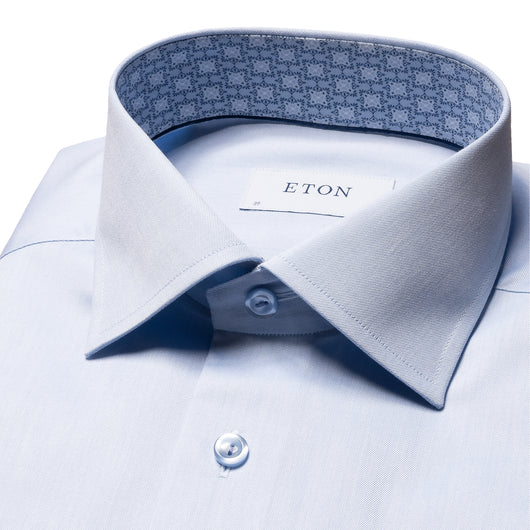 Eton Geometric Print Effect Twill Shirt