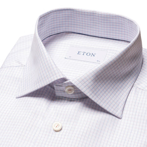 Eton Check Cotton Tencel Dress Shirt