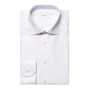 Eton Check Cotton Tencel Dress Shirt