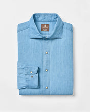 Load image into Gallery viewer, Johnnie-O Chambray Snap Denim Shirt