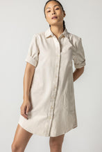 Load image into Gallery viewer, Lilla P Canvas Woven Cuff Sleeve Shirt Dress
