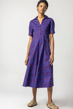 Load image into Gallery viewer, Lilla P Printed Poplin Collared Maxi Dress