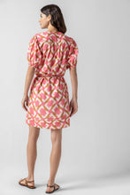 Load image into Gallery viewer, Lilla P Printed Voile Shirred Elbow Sleeve Dress