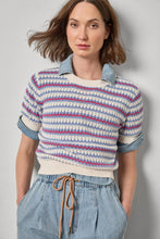Load image into Gallery viewer, Lilla P Novelty Stripe Crew Neck Sweater