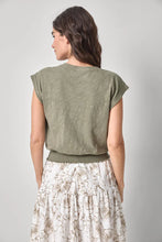 Load image into Gallery viewer, Lilla P Smocked Hem V Neck Top