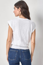 Load image into Gallery viewer, Lilla P Smocked Hem V Neck Top