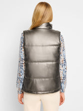 Load image into Gallery viewer, Nic + Zoe Metallic Faux Leather Puffer Vest