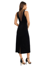 Load image into Gallery viewer, Donna Morgan Plunge Mesh Velvet Dress