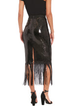 Load image into Gallery viewer, Muse Chelsea Sequin Fringe Skirt