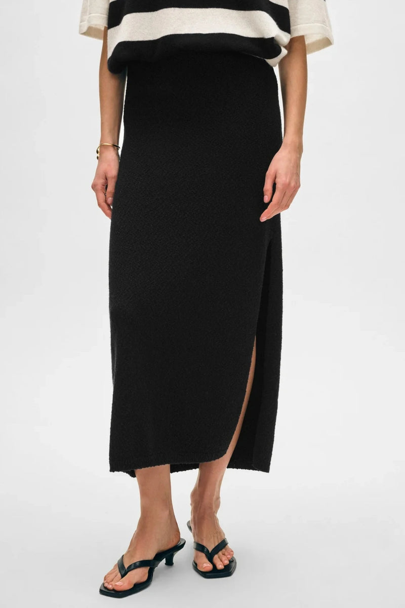 White + Warren Slub Side Slit Skirt – Yacoubian Tailors