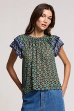 Load image into Gallery viewer, Velvet Dahlia Border Print Top