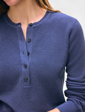 Load image into Gallery viewer, White & Warren Fine Cotton Blend Ribbed Henley