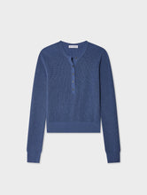 Load image into Gallery viewer, White & Warren Fine Cotton Blend Ribbed Henley