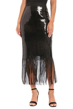 Load image into Gallery viewer, Muse Chelsea Sequin Fringe Skirt