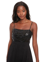 Load image into Gallery viewer, London Times Sequin Bodice Chiffon Jumpsuit