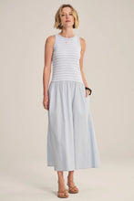 Load image into Gallery viewer, Velvet Stripe Rib and Poplin Mixed Media Romina Dress