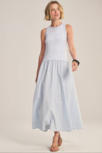 Load image into Gallery viewer, Velvet Stripe Rib and Poplin Mixed Media Romina Dress