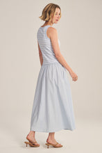 Load image into Gallery viewer, Velvet Stripe Rib and Poplin Mixed Media Romina Dress