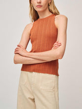 Load image into Gallery viewer, White + Warren Classic Linen Ribbed Cut In Tank Top
