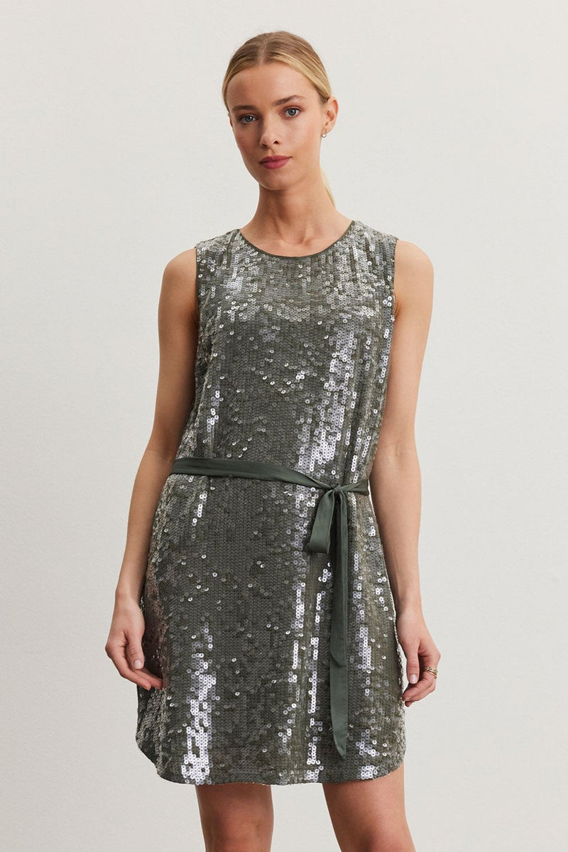 dress metal sequin Velvet Sequin Katherine Dress – Yacoubian Tailors