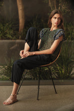 Load image into Gallery viewer, Velvet Dahlia Border Print Top