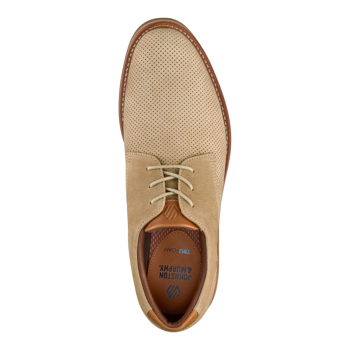 Johnston & Murphy Beige Perforated Oxfords Men main image 4