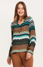 Load image into Gallery viewer, Tyler Boe Alicia Crepe Chevron Blouse