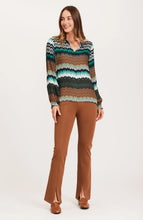 Load image into Gallery viewer, Tyler Boe Alicia Crepe Chevron Blouse