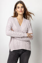 Load image into Gallery viewer, Lilla P Shawl Collar Cable Sweater
