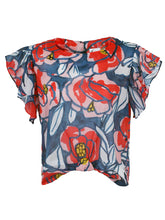 Load image into Gallery viewer, Finley Shirts Knot Top Roses Print
