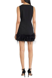 Donna Morgan Solid Sheath With Feathered Hem