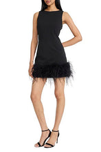 Load image into Gallery viewer, Donna Morgan Solid Sheath With Feathered Hem
