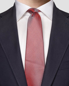 Eton Herringbone Woven Silk Tie