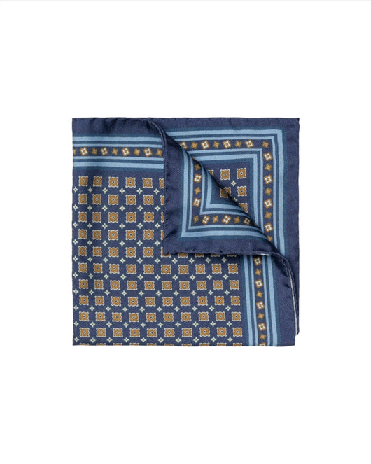 Eton Medallion Print Silk Pocket Square