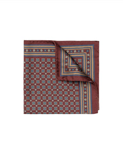 Eton Medallion Print Silk Pocket Square