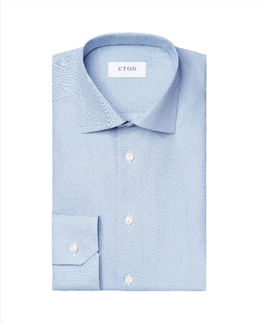 Eton Fine Check Signature Twill Dress Shirt