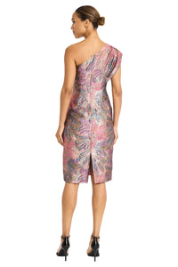 Maggy London One Shoulder Brocade Dress