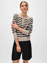 Load image into Gallery viewer, White + Warren Ribbed Button Henley Sweater
