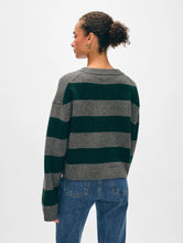 Load image into Gallery viewer, White + Warren Cashmere Striped Crewneck Sweater
