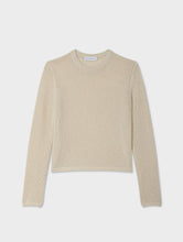 Load image into Gallery viewer, White &amp; Warren Cashmere Waffle Mesh Crew
